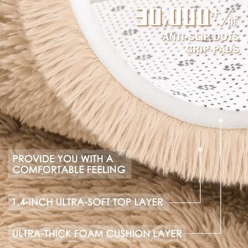 OLANLY 2x9 Machine Washable Runner Rugs for Hallway, Soft Fluffy Shaggy Bedside Rugs for Bedroom, Living Room, Indoor