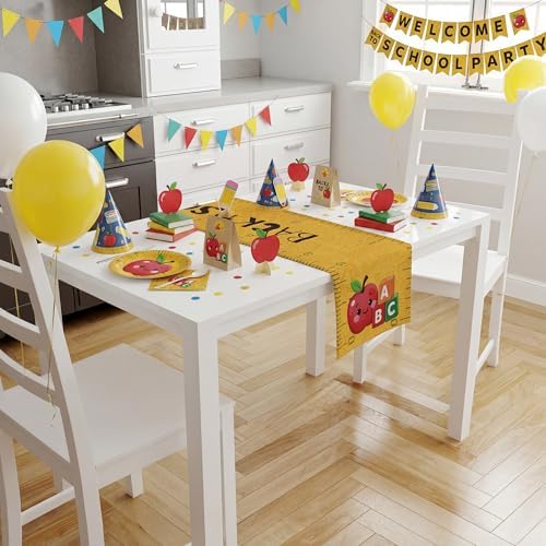 Back to School Decorations - Welcome Back to School Table Runner | First Day of School Decorations for Home Party Favors & Gifts Supplies