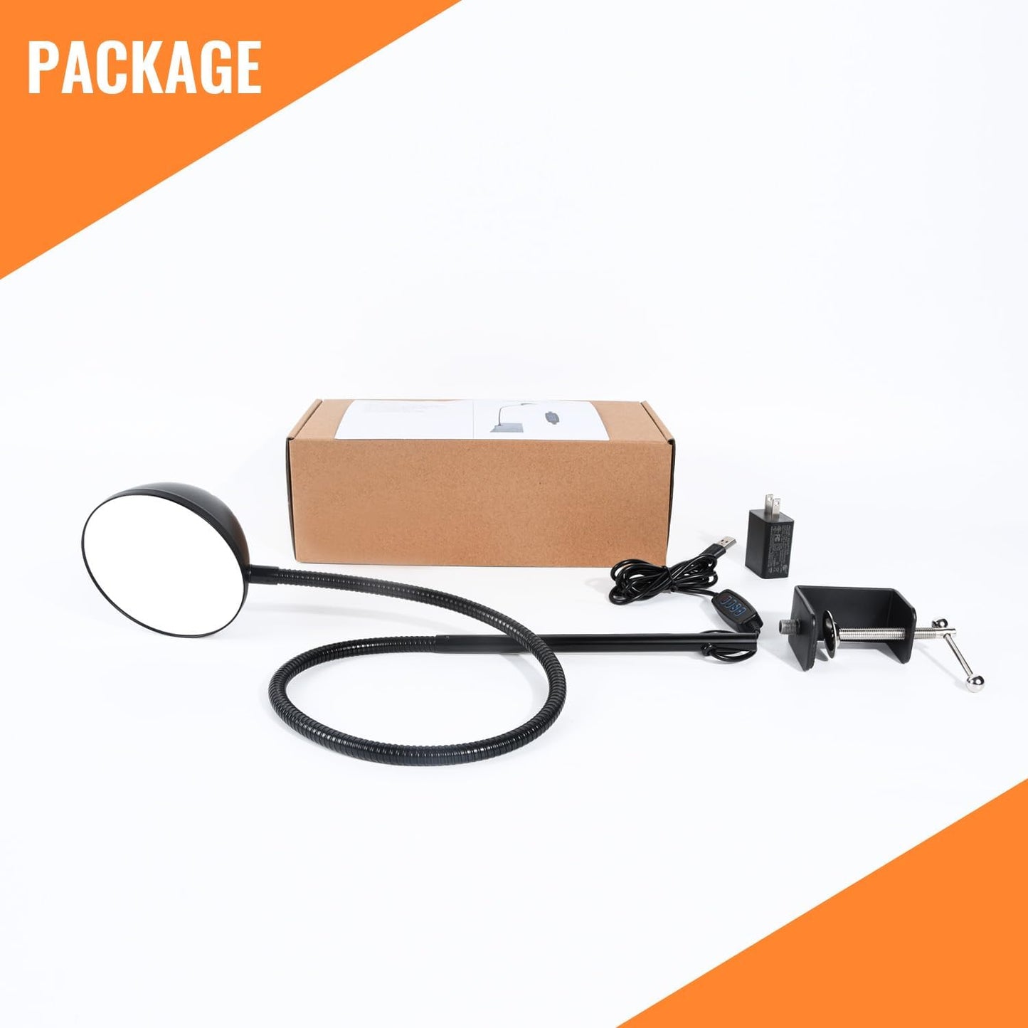 Long Gooseneck Clamp Lamp, Clip Desk Lamp with Clamp, 10W, 1100 LMS, 3 Color Modes, 10 Brightness Levels, 31 Inches