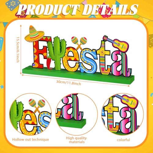 Cinnvoice Metal Mexican Table Sign Cinco De Mayo Decoration Fiesta Farmhouse Cinco De Mayo Table Centerpiece Letter Mexicantiered Tray Decorations for Shelf Office Kitchen Home Party