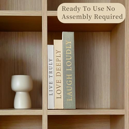 Aesthetic Decorative Books, Set of 3 Linen Faux Books for Decoration