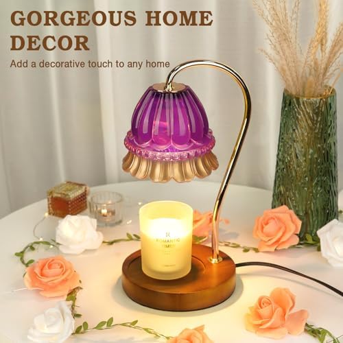 Funistree Flower Candle Warmer Lamp with Timer, Dimmable Candle Lamp Warmer, Christmas Birthday Gifts for Women Mom