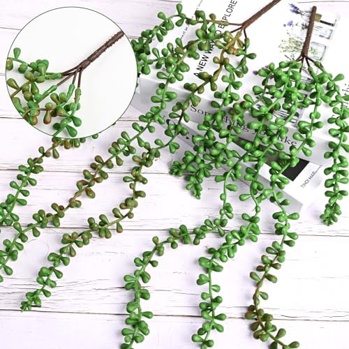Waipfaru 4Pcs Artificial Hanging Plants for Outdoors, Fake Vines Greenery