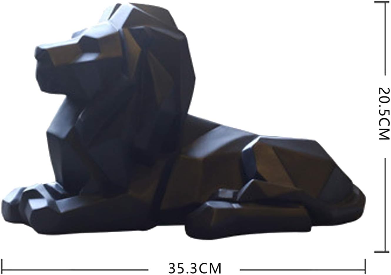 Abstract Statues Hand Craved Animal Resin Sculpture Modern Home Decoration Black / Lion / Black Lion
