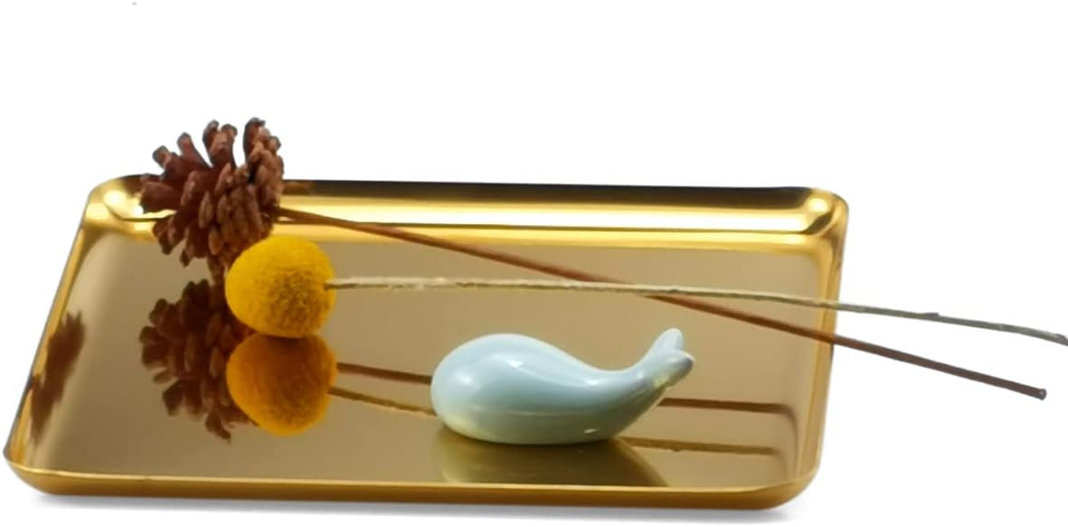 Metal Decorative Tray / Mirror Gold / 7.5 x 7.5 x 0.5