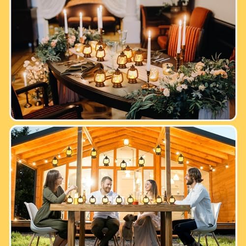 Ferraycle 72 Pcs Mini Lanterns Bulk 4 Inch Black Lamp Table Centerpieces