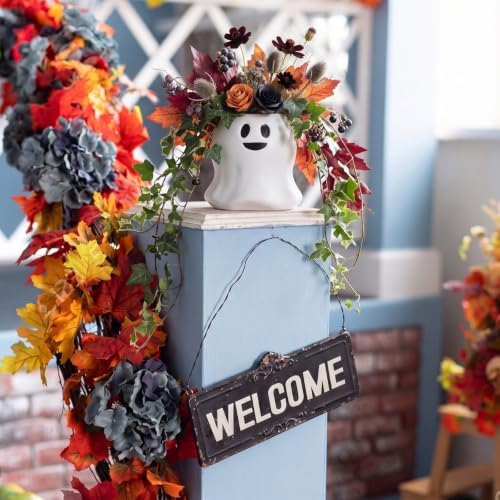 2 Pack Halloween Hanging Ghost Planter with Rope