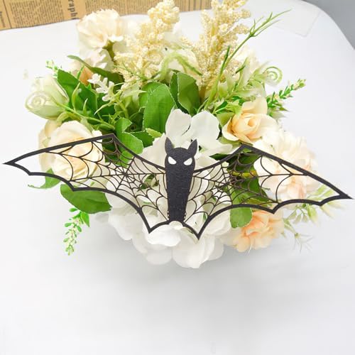 24Pcs Large Halloween Bats Decorations - 3D Self-Adhesive PVC Scary Wall Decor, Hollow Out Waterproof Black Stickers for Indoor Party Supplies, Door and Room Decals