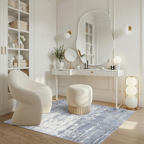 Washable 3x4 Kitchen Area Rugs: Abstract Stain-Resistant Sink Rug Non-Slip Durable Doormat Soft Bedroom Nursery Besides