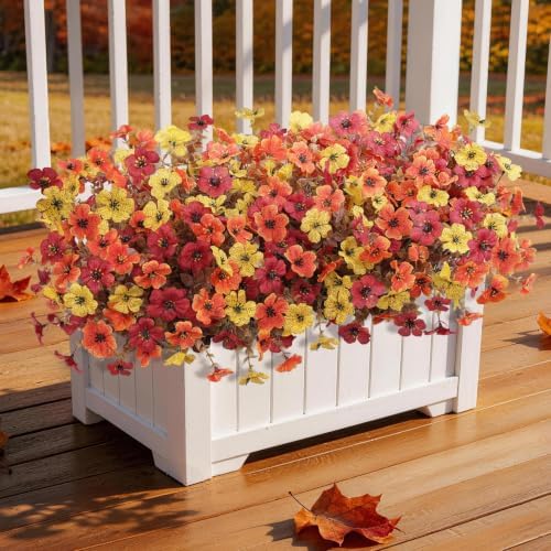 Artificial Fake Fall Plants Flowers for Outdoor Outside Home Decoration