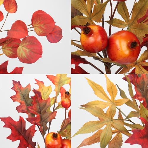 Briful 2-Pack 19-Inch Artificial Fall Stems with Pomegranates