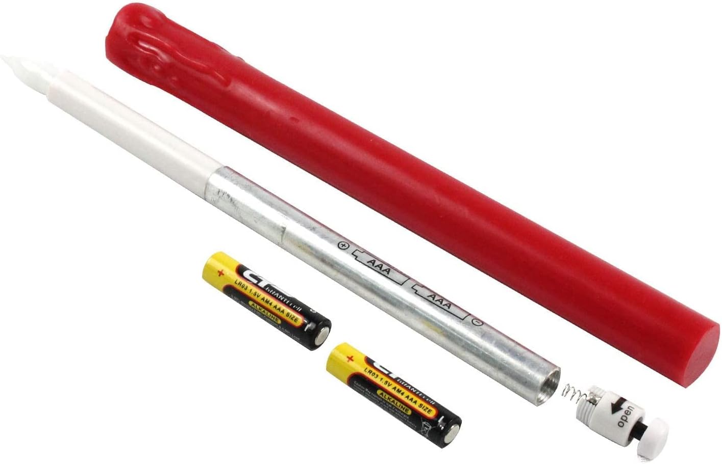 Rhytsing Red 10" Flameless Taper Candles with Timer, Battery Operated Candles, Push-Activated, Wax Drip, Warm White
