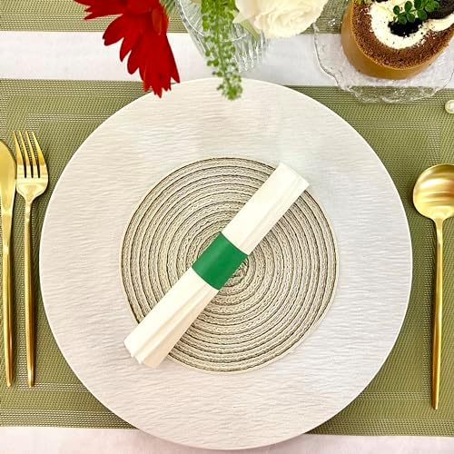 Germiwipe 2500 Pcs Napkin Bands, Paper Napkin Rings Self-Adhesive, (Green)