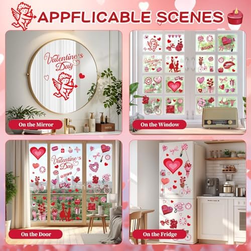 Holiday Window Clings for Home Decorations (Romantic)