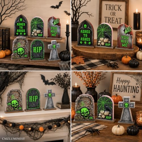 Halloween Tombstone Decor, Halloween Table Decorations Indoor for Home