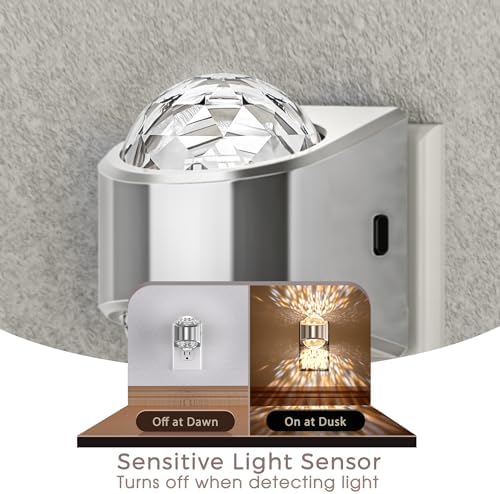 Briignite Night Light, Sliver Night Lights Plug into Wall LED Projector