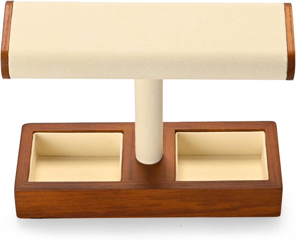 Oirlv Solid Wood Watch Stand,Watch Display Holder for Men(Cream) | Watch Organizer Gift for Husband/Father,Keep Watches