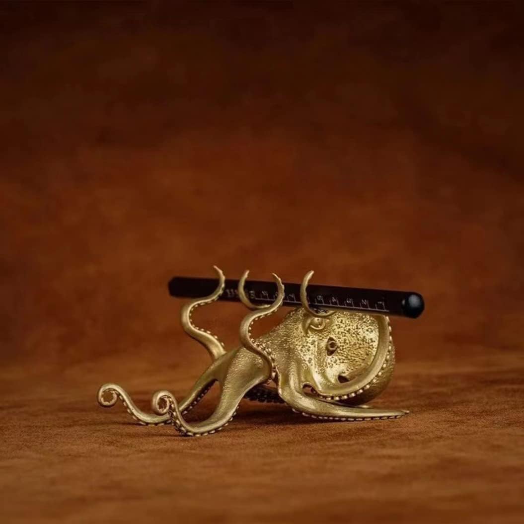 Metal Octopus Cuttlefish Figurines Statue Desk Stand for Phone Bracket Pen Spectacles / Sliver