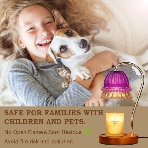 Funistree Flower Candle Warmer Lamp with Timer, Dimmable Candle Lamp Warmer, Christmas Birthday Gifts for Women Mom