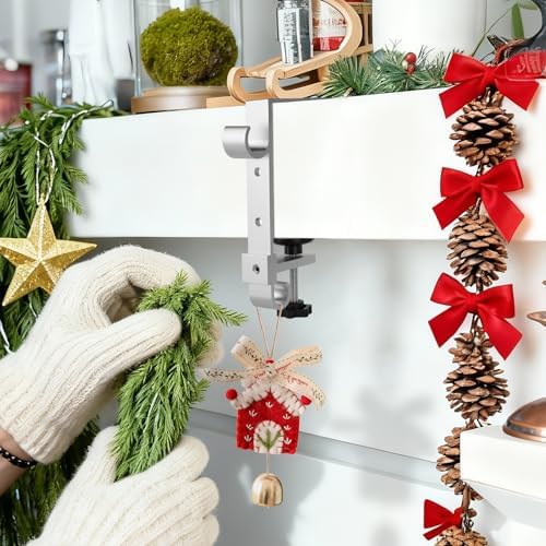 Stocking Hangers for Mantel,Adjustable Christmas Stocking Holder (8pcs-Silver)