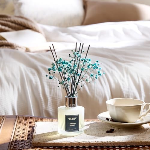 Airkeep Reed Diffuser Set,3.38 fl oz (100 ml) - Cashmere Vanilla Oil Diffusers with 8 Reed Sticks, Home Fragrance Reed