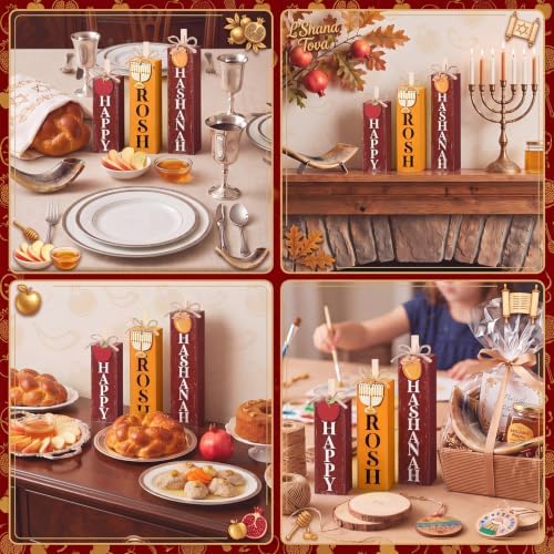 Redbaker 3 Pcs Happy Rosh Hashanah Table Decoration, Jewish New Year Decor