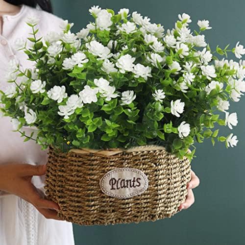 RECUTMS 12 Bundles Artificial Outdoor Plants,Artificial Greenery for Flower