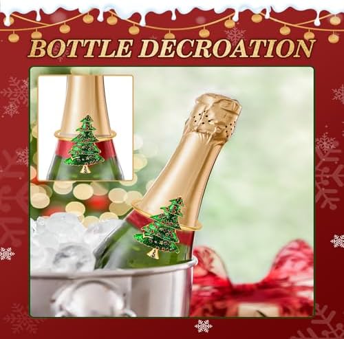 KPOSIYA Christmas Tree Napkin Rings Set of 6, Metal Gold Napkin Holder