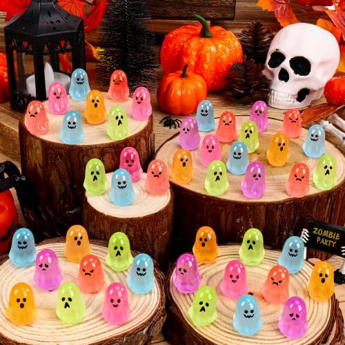 120Pcs Halloween Luminous Mini Resin Ghost Glow in The Dark Figures