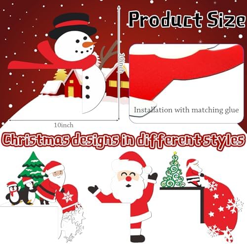 MorningRo 4 Pcs Christmas Themed Door Frame Topper Metal Wall Art