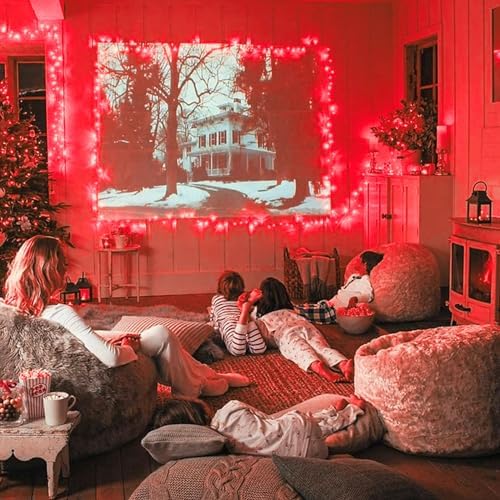 JMEXSUSS 66ft 200 LED Red Halloween Indoor Outdoor String Lights Plug in