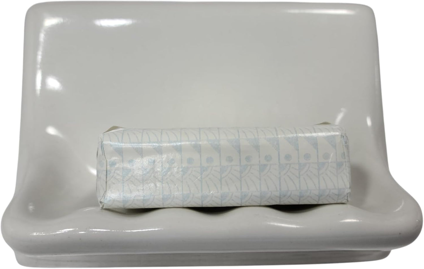 Snow Ceramic Tile Soap Dish Shower Tray Vintage Mid Century Modern Retro / White