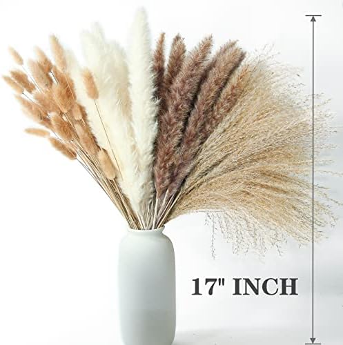 300 PCS Dried Flower Bouquet – Pampas Grass, Floral Decor for Home, Wedding, and Boho Style | Perfect for Vases, Fall