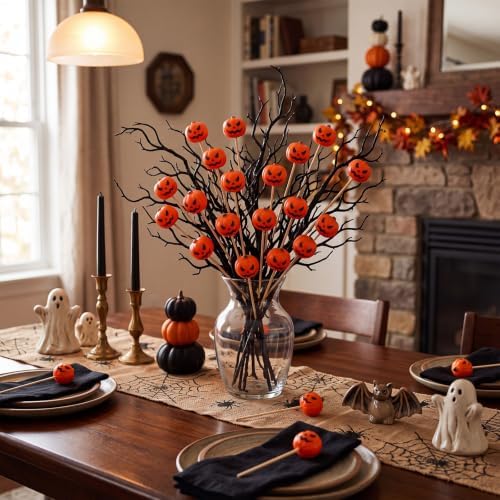 Soulchen 24 Pcs Halloween Spooky Pumpkin Centerpieces Set