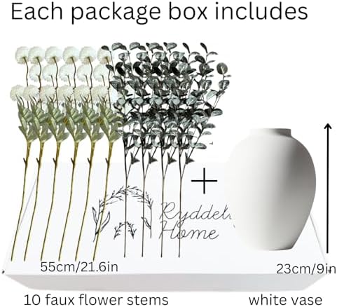 Artificial Floral Arrangements With Vase, Centerpiece for Dining Table