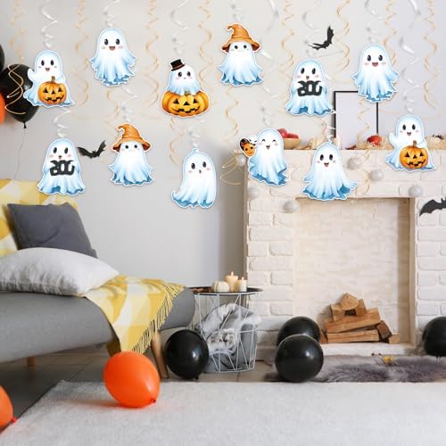 FRIDAY NIGHT 30Pcs Cute Ghost Halloween Hanging Swirls