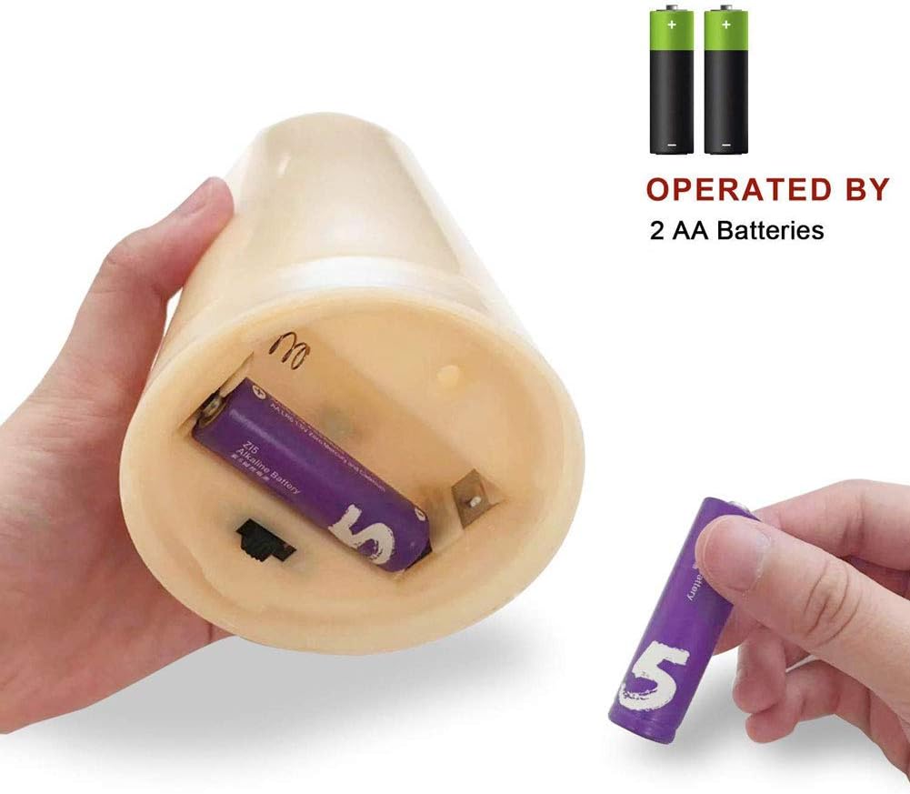 Flameless Candles, LED Flickering Candles Set of 6 (H 6" xD 3") Battery Operated Candles,Waterproof Flameless Candles