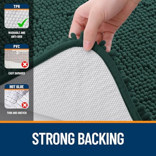OLANLY Large Bathroom Rugs 44x32, Extra Soft Absorbent Chenille Bath Rugs