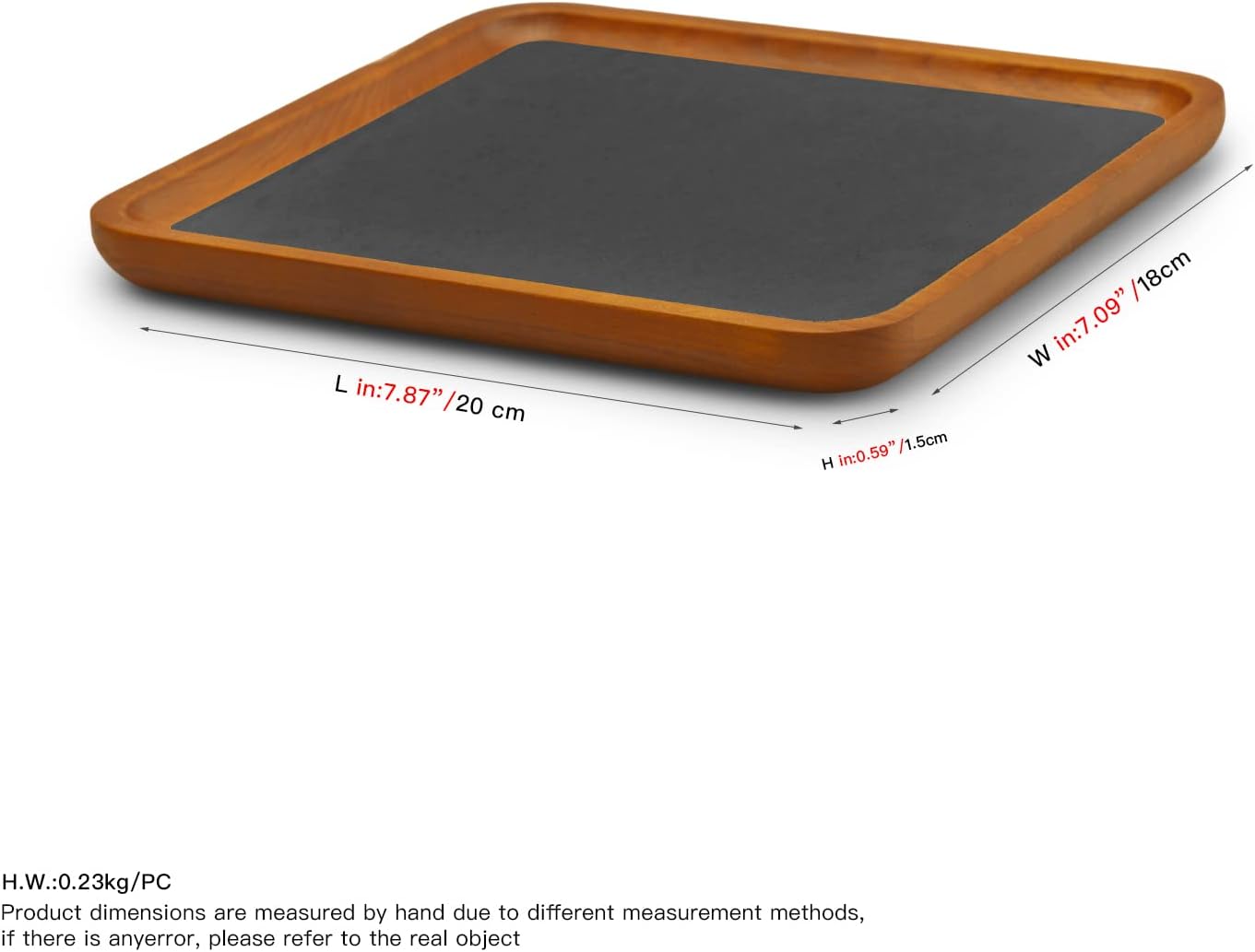 Solid Wood Jewelry Tray Jewelry Display Holder Showcase Watch Display / 7.87 x 7.08 x 0.59 / Grey