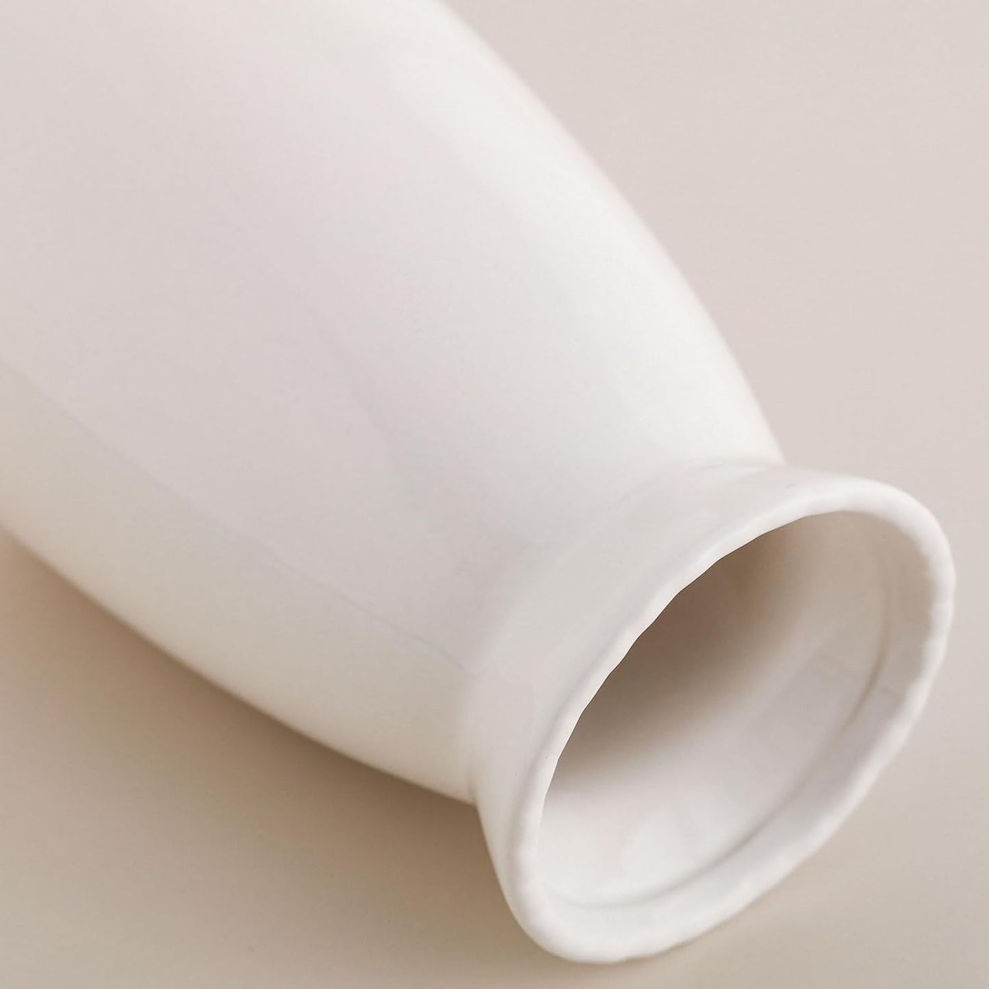 Modern Vases / White Flower Vase- Ceramic Vase for Decor / White-7inch