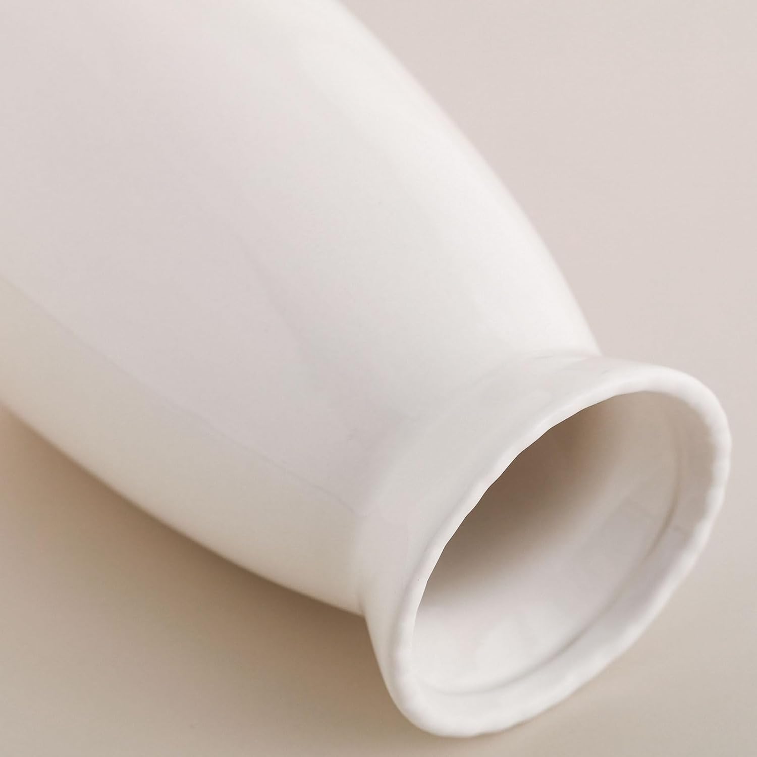 Modern Vases / White Flower Vase- Ceramic Vase for Decor / White-7inch