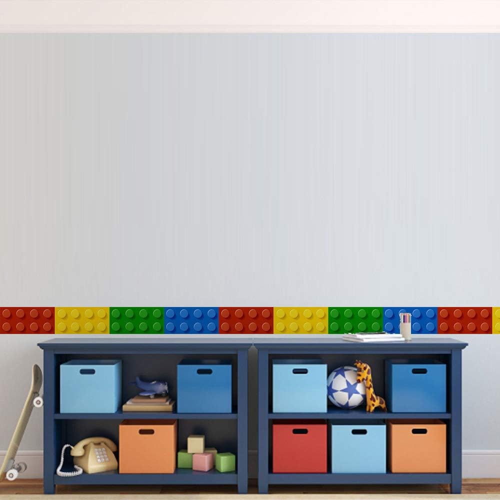 Building Blocks Wall Stickers Skirting Board Wall Decals Art Decor for Kids Bedroom Living Room