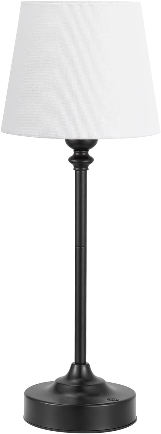 Kakanuo Cordless Table Lamp Rechargeable Black - 1 Pack 4000mAH Battery Operated Lamp for Decor, 3000K Stepless Dimming