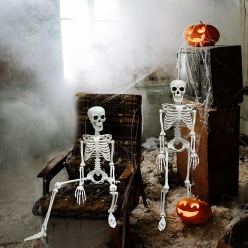 2PACK 36" Skeleton Halloween Decorations, 3FT Skeleton with Movable Joints