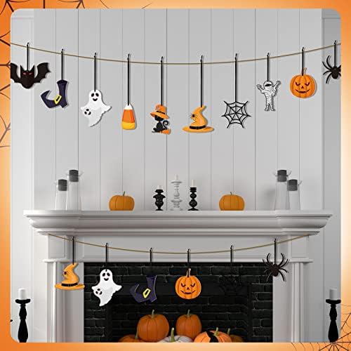 Ferraycle 30 Pcs Halloween Felt Hanging Ornaments Tree Decor,Spooky Style