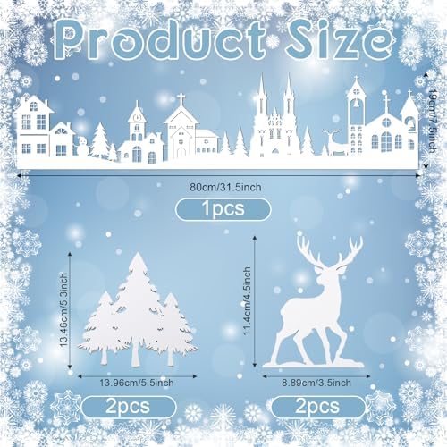 Colingmill 32'' Christmas Tabletop Wooden Decor Church Xmas Tree Elk Sign