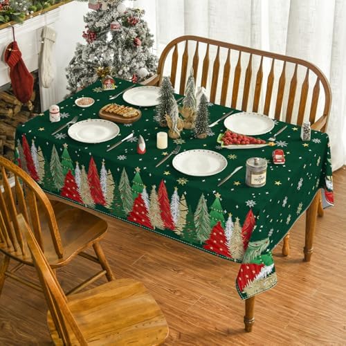 Horaldaily Christmas Tablecloth 60 x 104 Inch Rectangular Green
