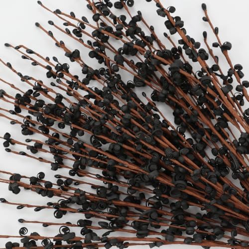 12Pcs Artificial Jasmine Flowers,21.6" Fake Branches for Home Valentine St. Patrick Independence Halloween Fall Christmas Party Decor,Black