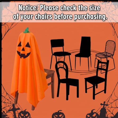 Fanfanwin 4 Pack Halloween Chair Covers Spooky Pumpkin Chair Back Covers