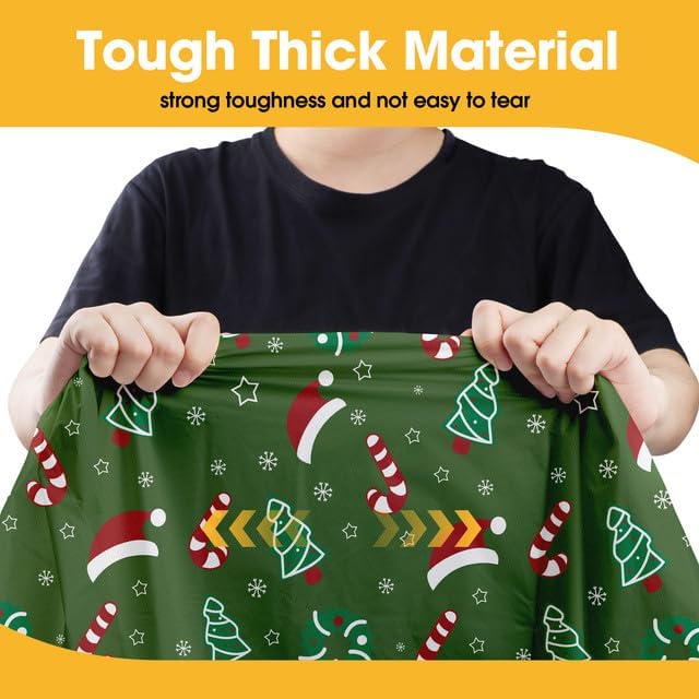 Niuara Christmas Green Plastic Table Cloth Disposable, 4 Pack, 54 x 108 in